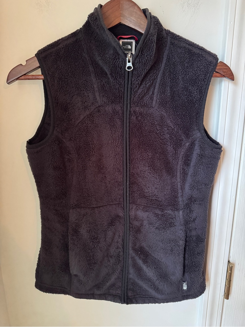 The North Face Mossbud Acadia Black Sherpa Fleece Vest - Zip Front Size Small